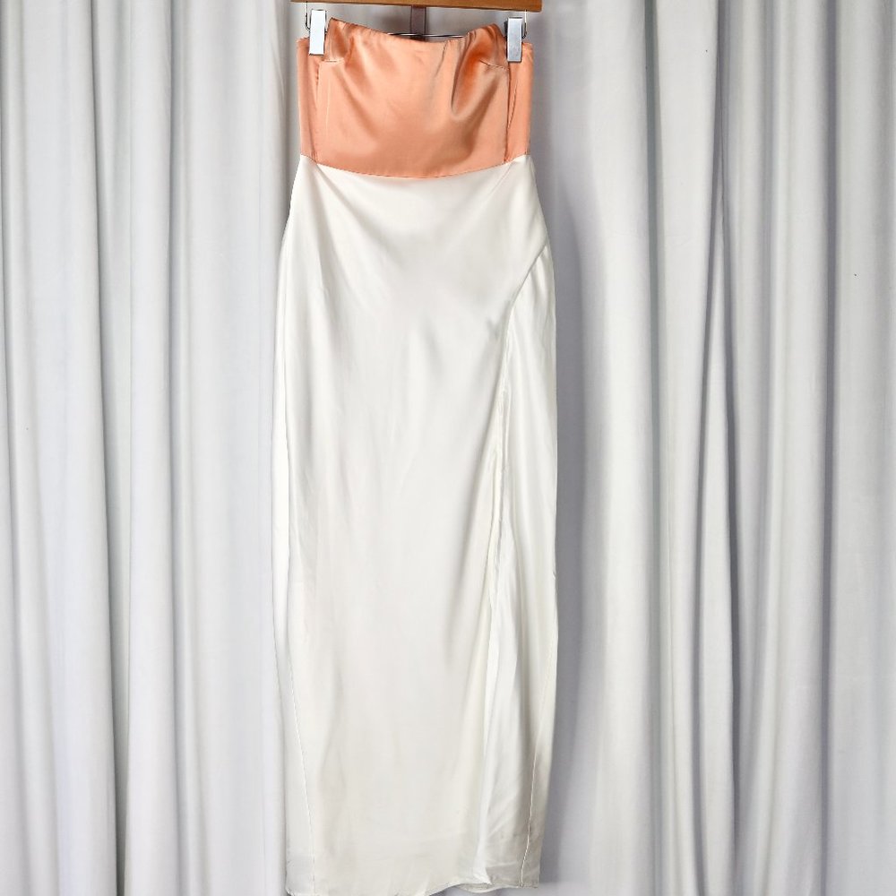 Amazing Lace Peach and White Midi Dress